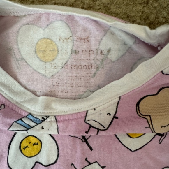 Little sleepies breakfast buddies two piece pajama set size 12-18 months - Picture 4 of 4